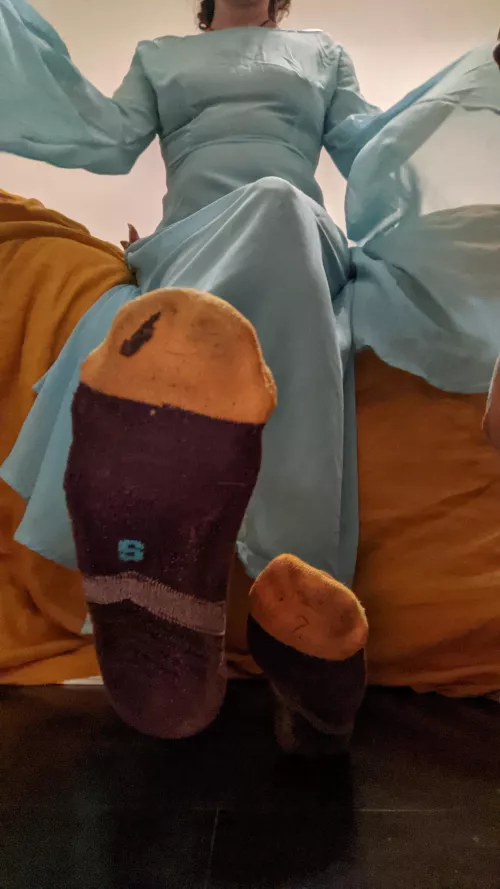 Dirty socks after walking around in the rain all day