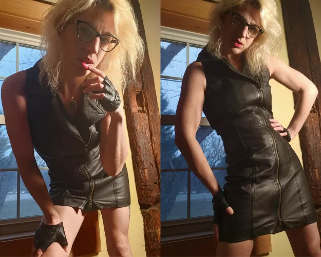 [domme] Of course your little dick gets hard when I bully you in leather.