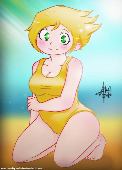 [Dr. Alphys] Humanized and wearing a swimsuit (OyeDraws)