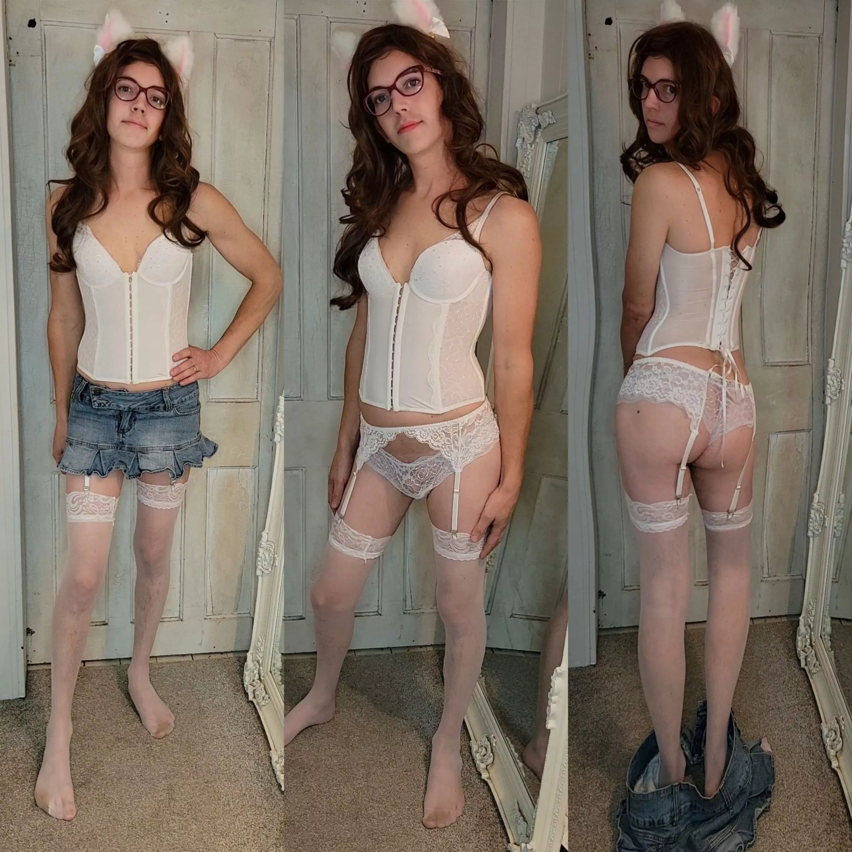 Feeling cute and sexy in my white lingerie 💗