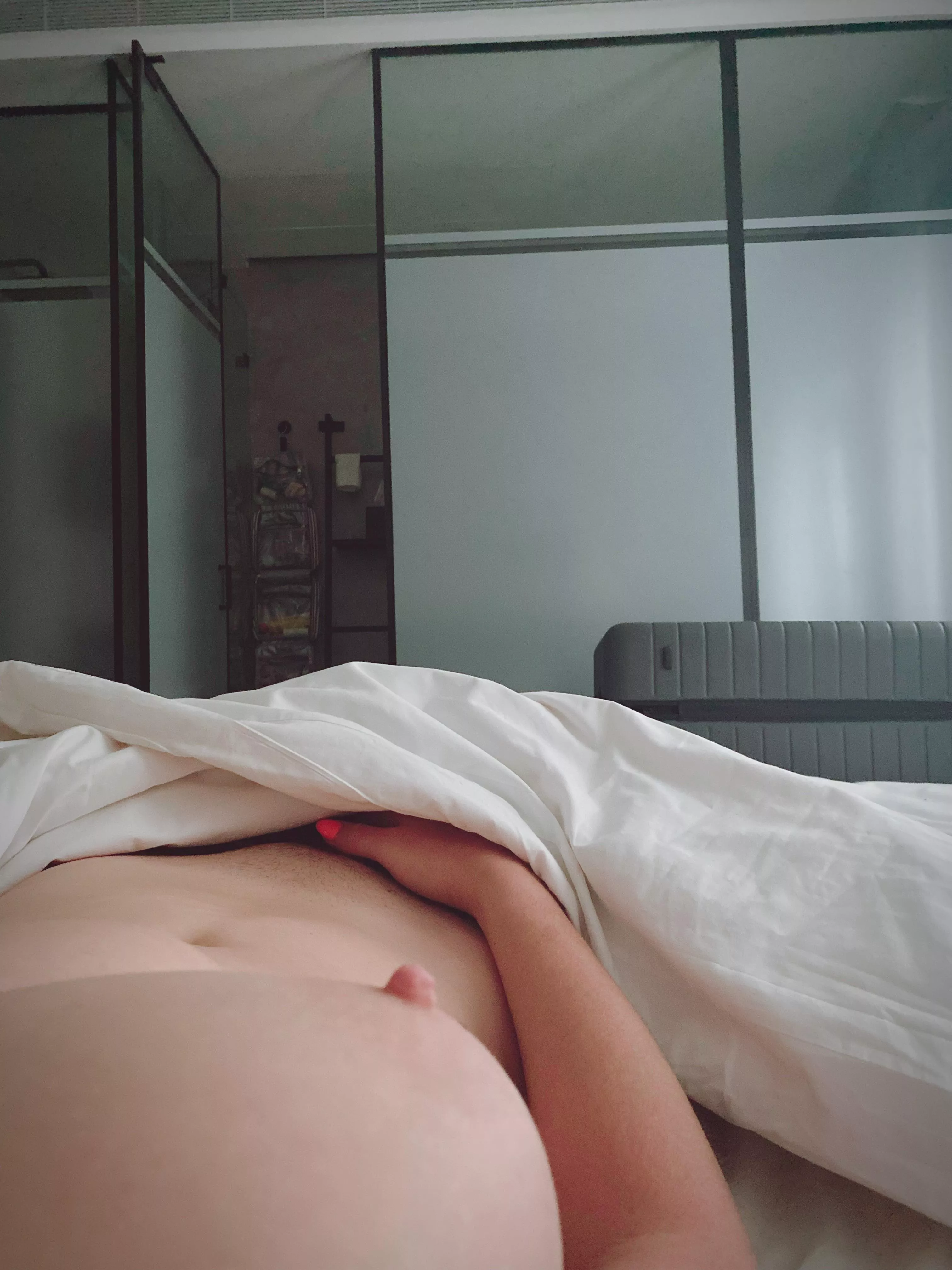 Hotel room morning routine