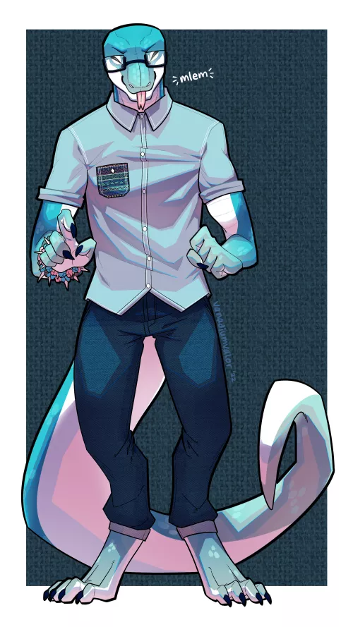 Lizord Go Blep! (Comm for @OldCountryRacc on Twitter)