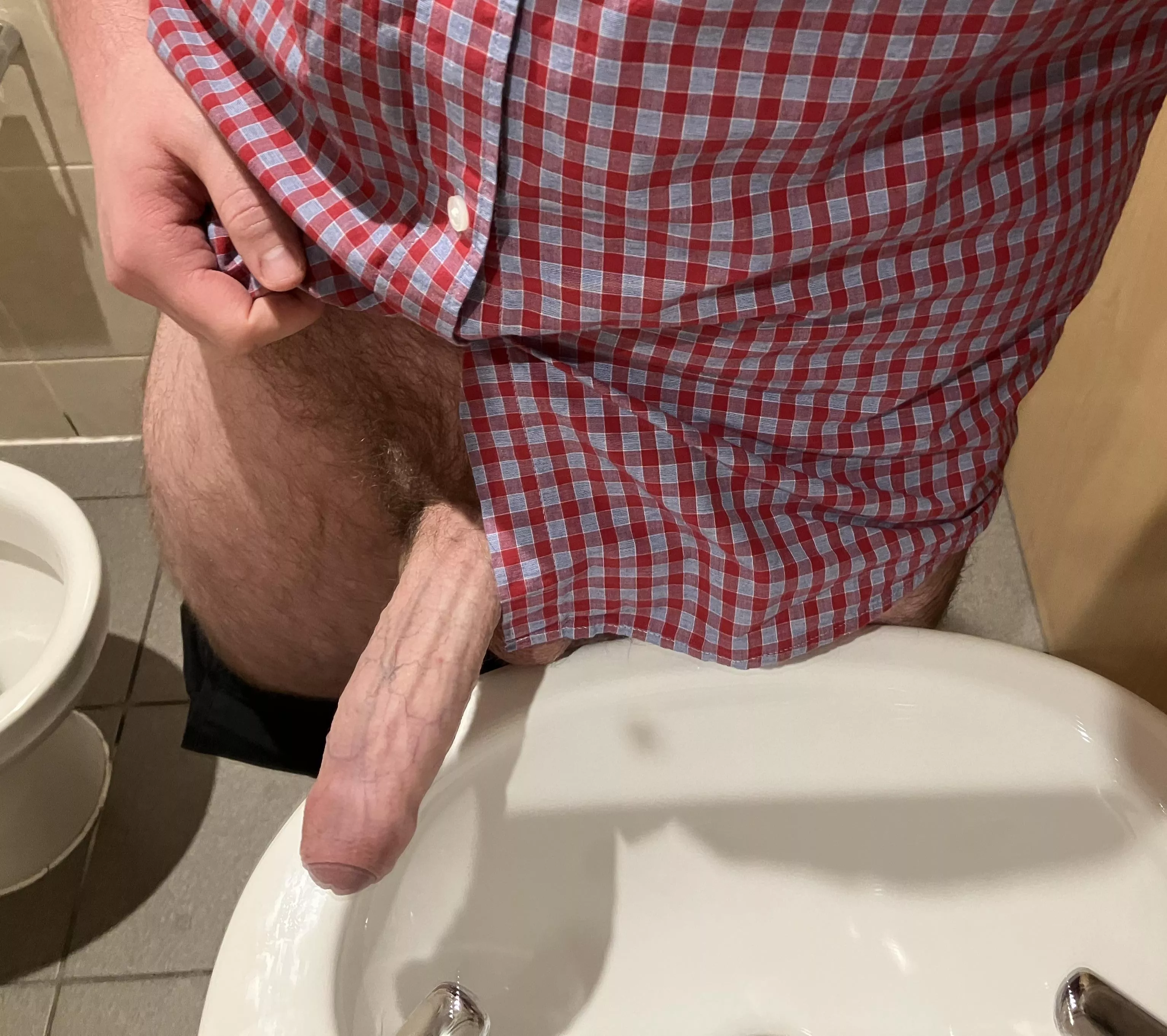 My big thick cock out at work