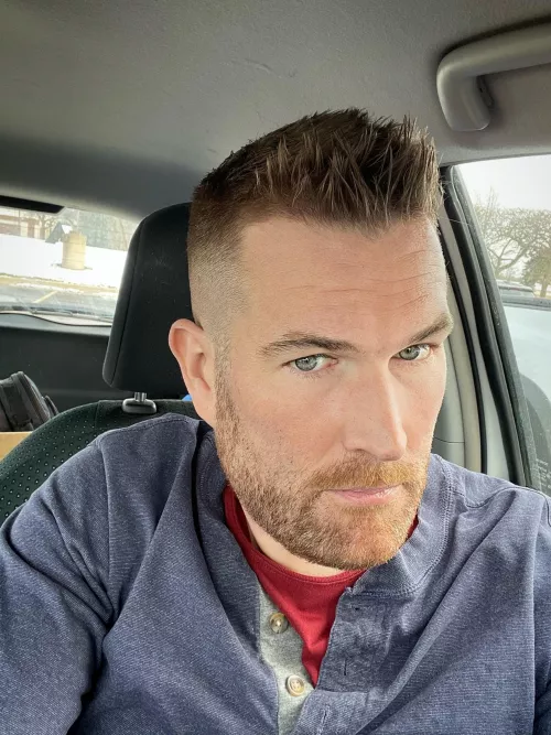 New haircut, but still in my yard work clothes.