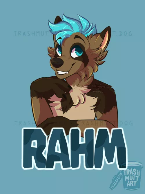 Raccoon Wolf Badge 🦝 (art by me - TrashmuttArt on Twitter)