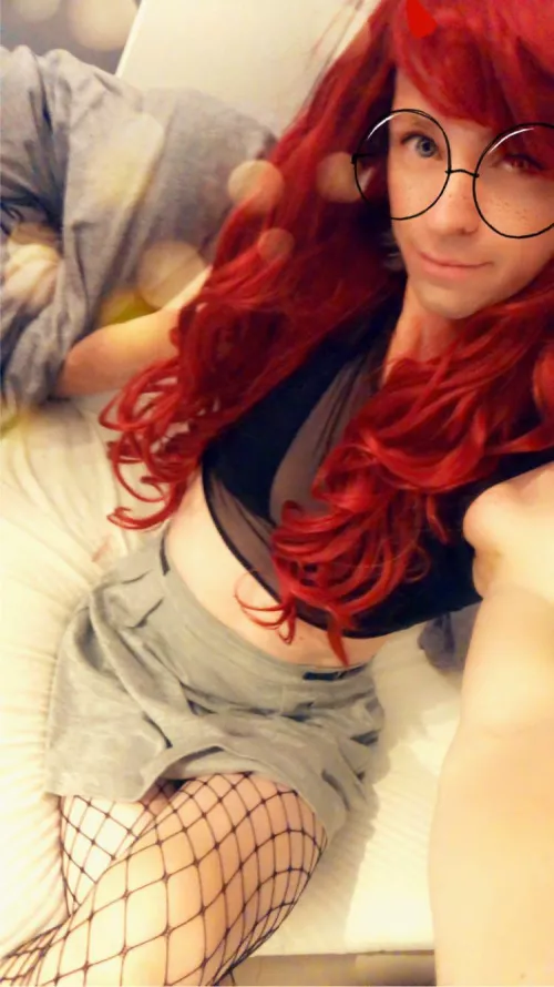 Redhead and fishnet ❤️‍🔥