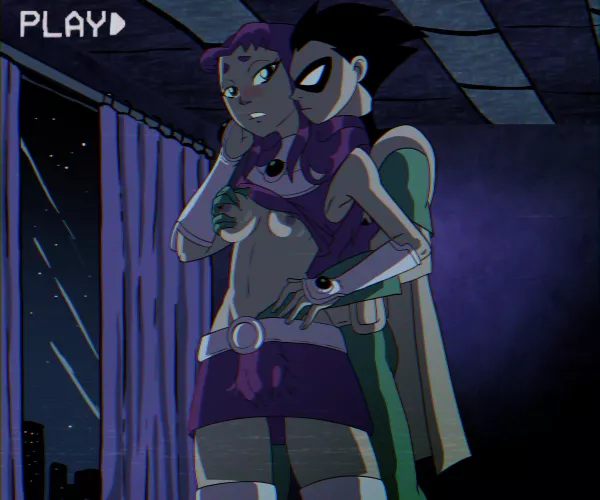 Robin and Starfire. [Hentainador]
