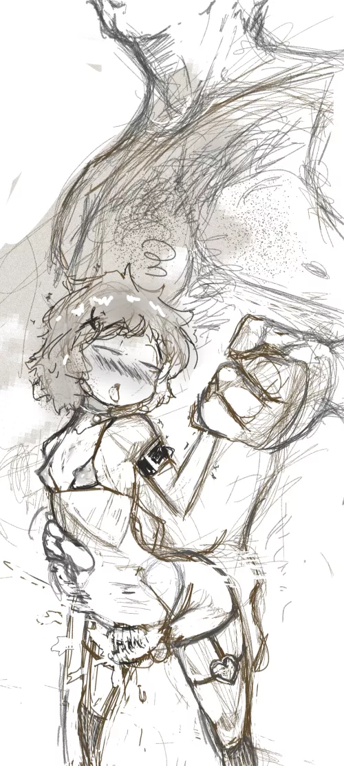 sketch of a trap Cumming like a fosset I did on my phone