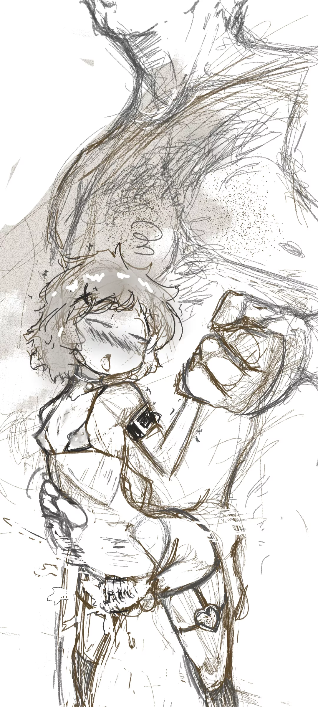 sketch of a trap Cumming like a fosset I did on my phone