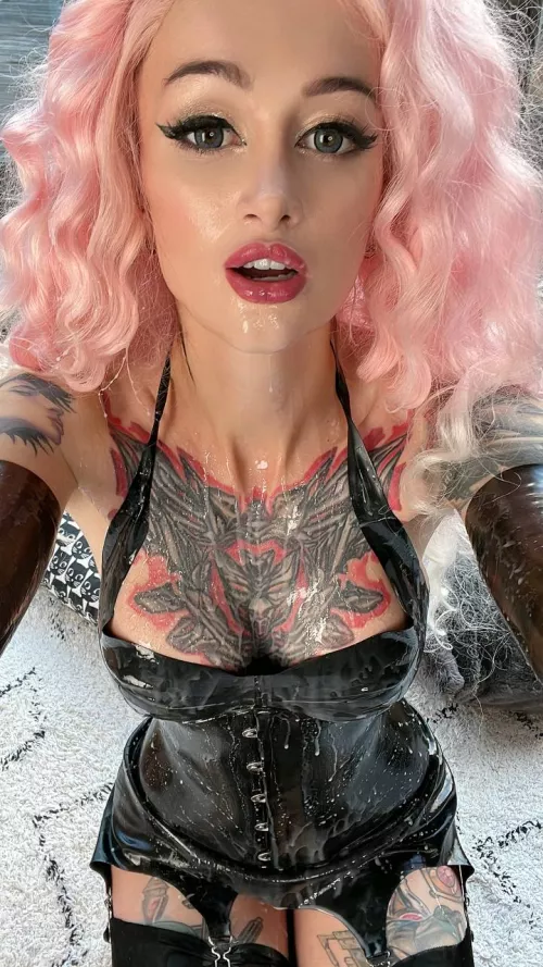 Wearing of my many leather items 😈