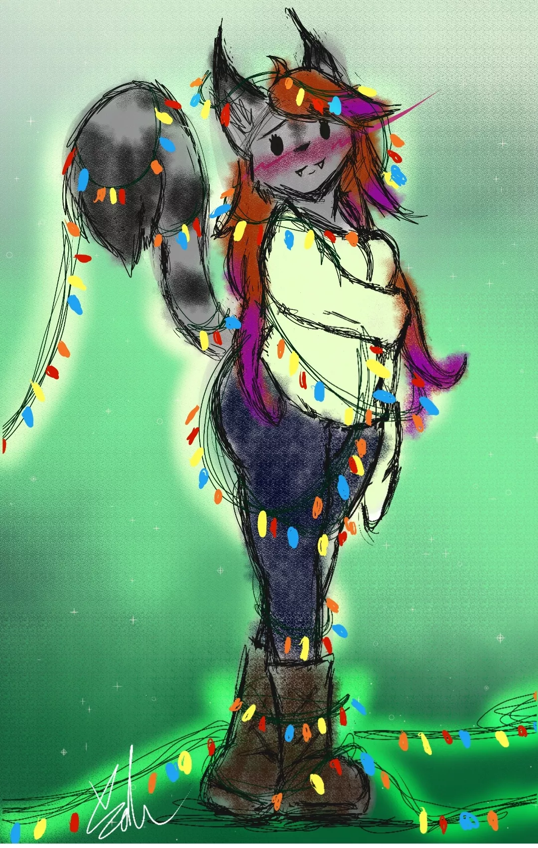 All Strung Up (self) Getting in the holiday spirit~