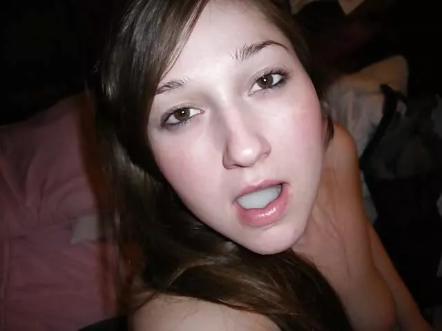 Before she swallows.