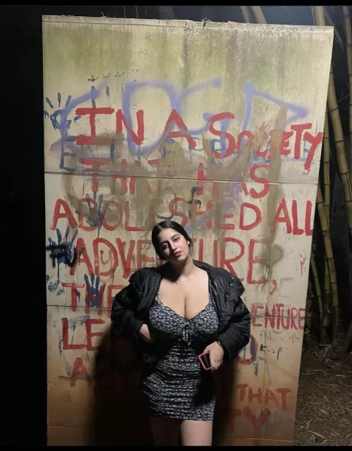 Black outfit white tits