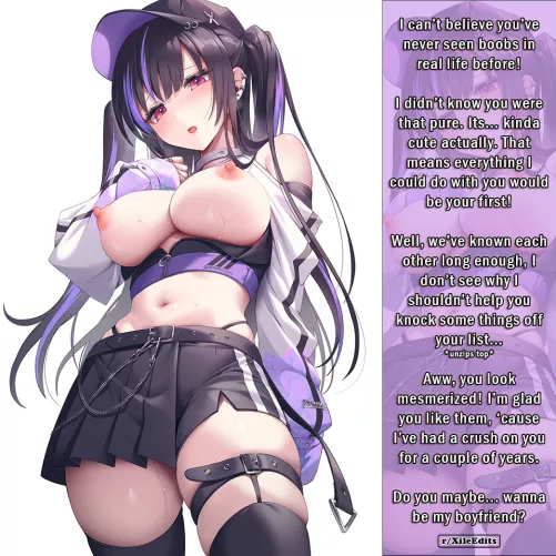 Childhood friend helping with your firsts! [Virgin POV][Innocent][Wholesome][Grunge girl?]