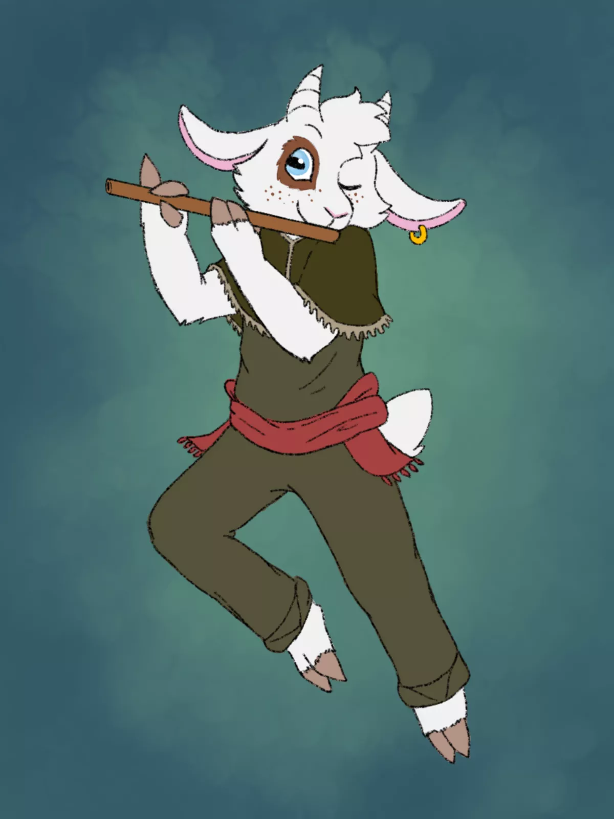 Cute goat boy for Gloriouscorgi on Art Fight! (art by me)