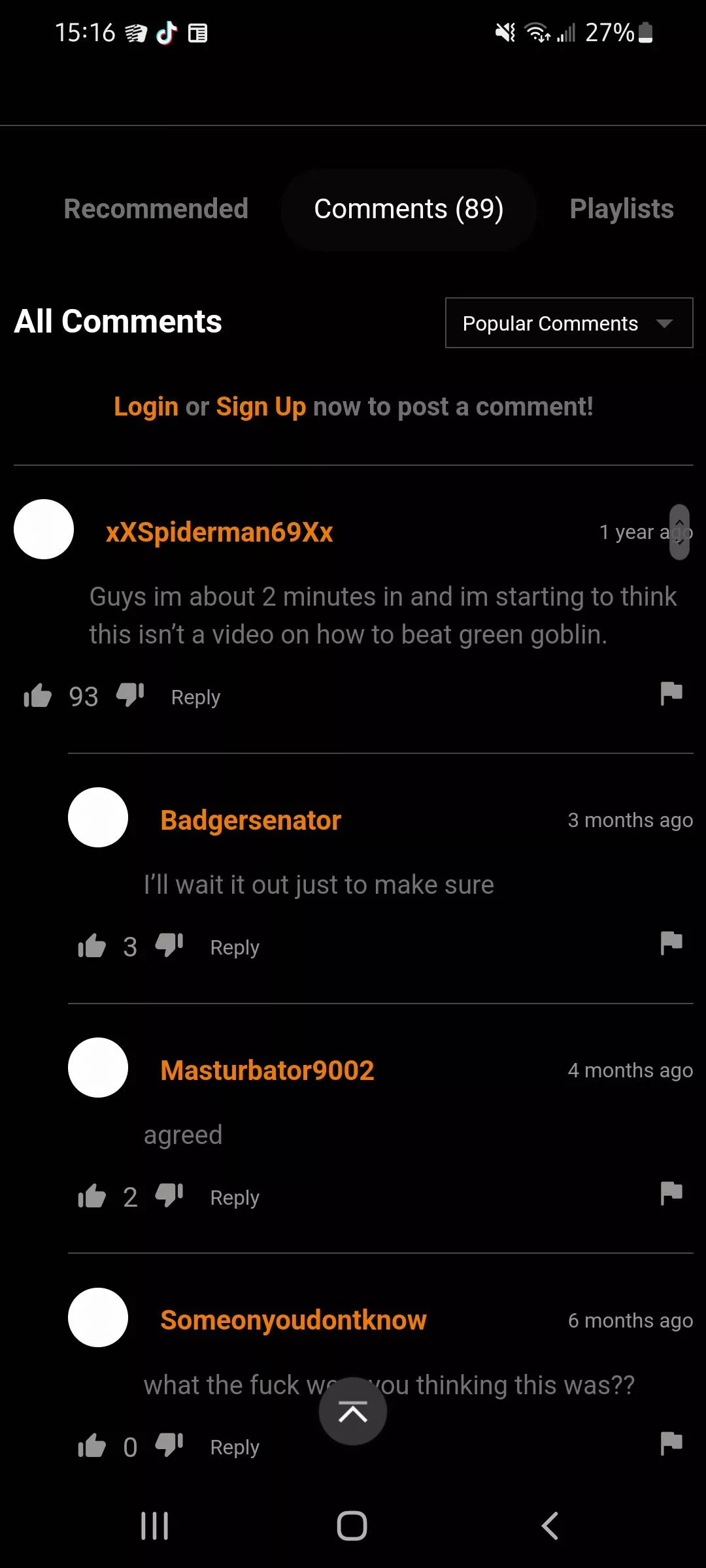 Dude thought it was a video on how to beat green goblin🤣