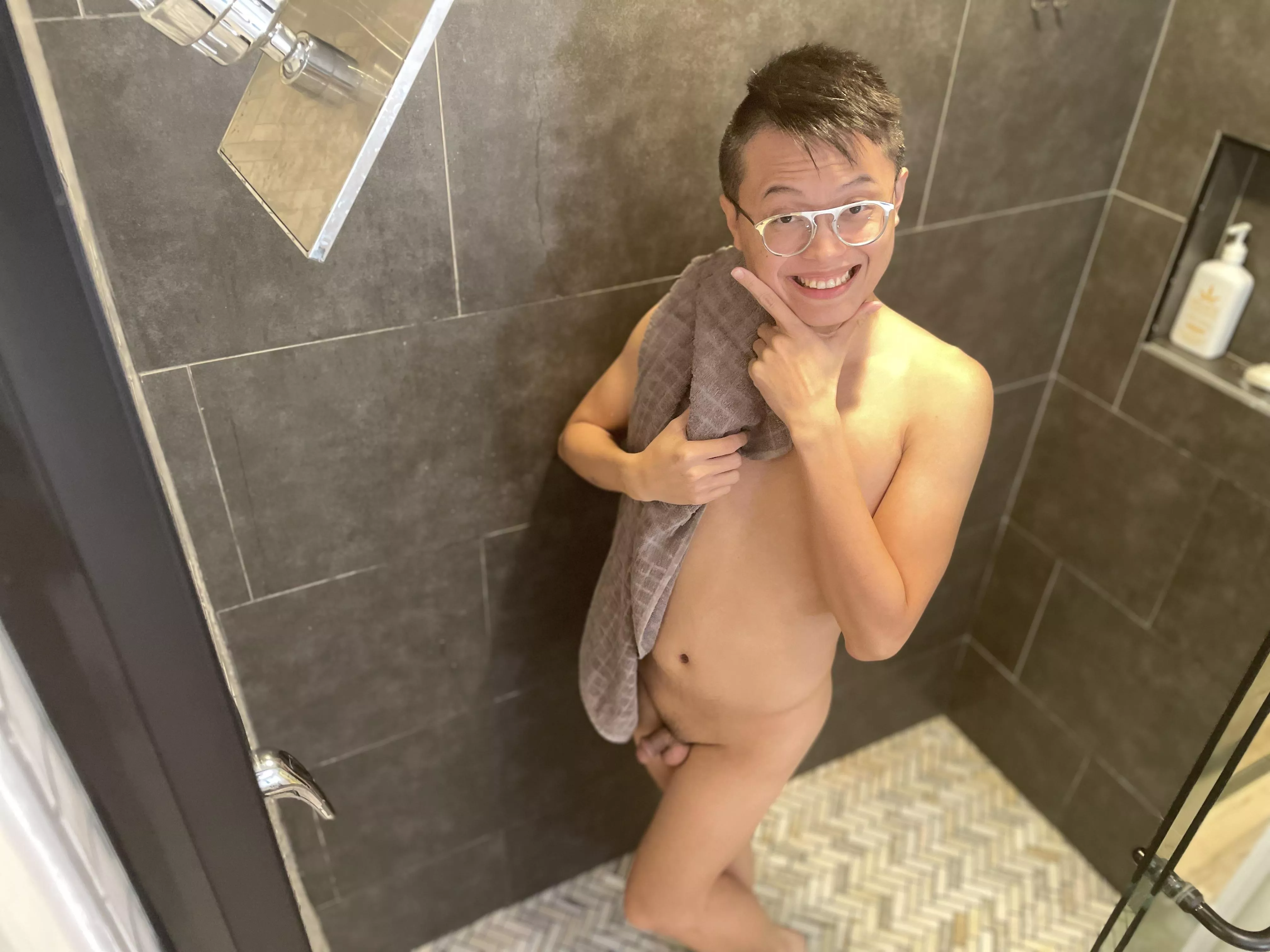 Funny Asian having a funny smile because he thinks he is sexier being funny