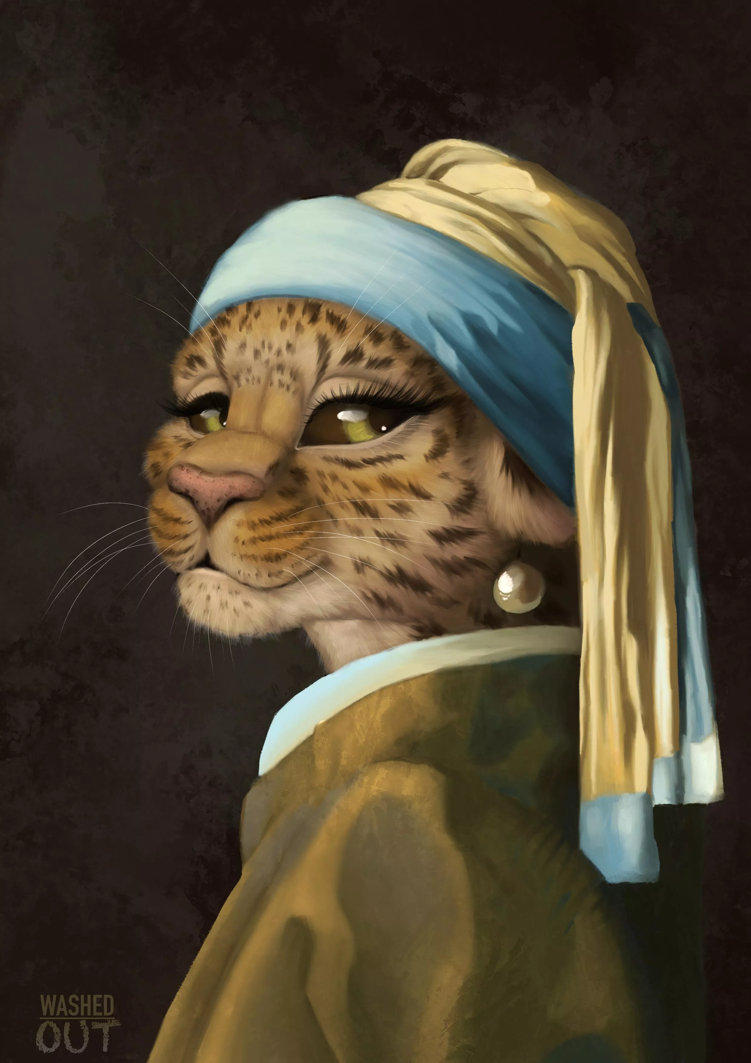 Furry-fied the Girl with a Pearl Earring :D Open for comms if you’d like a famous painting with your sona!