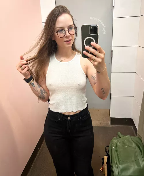Glasses and no bra