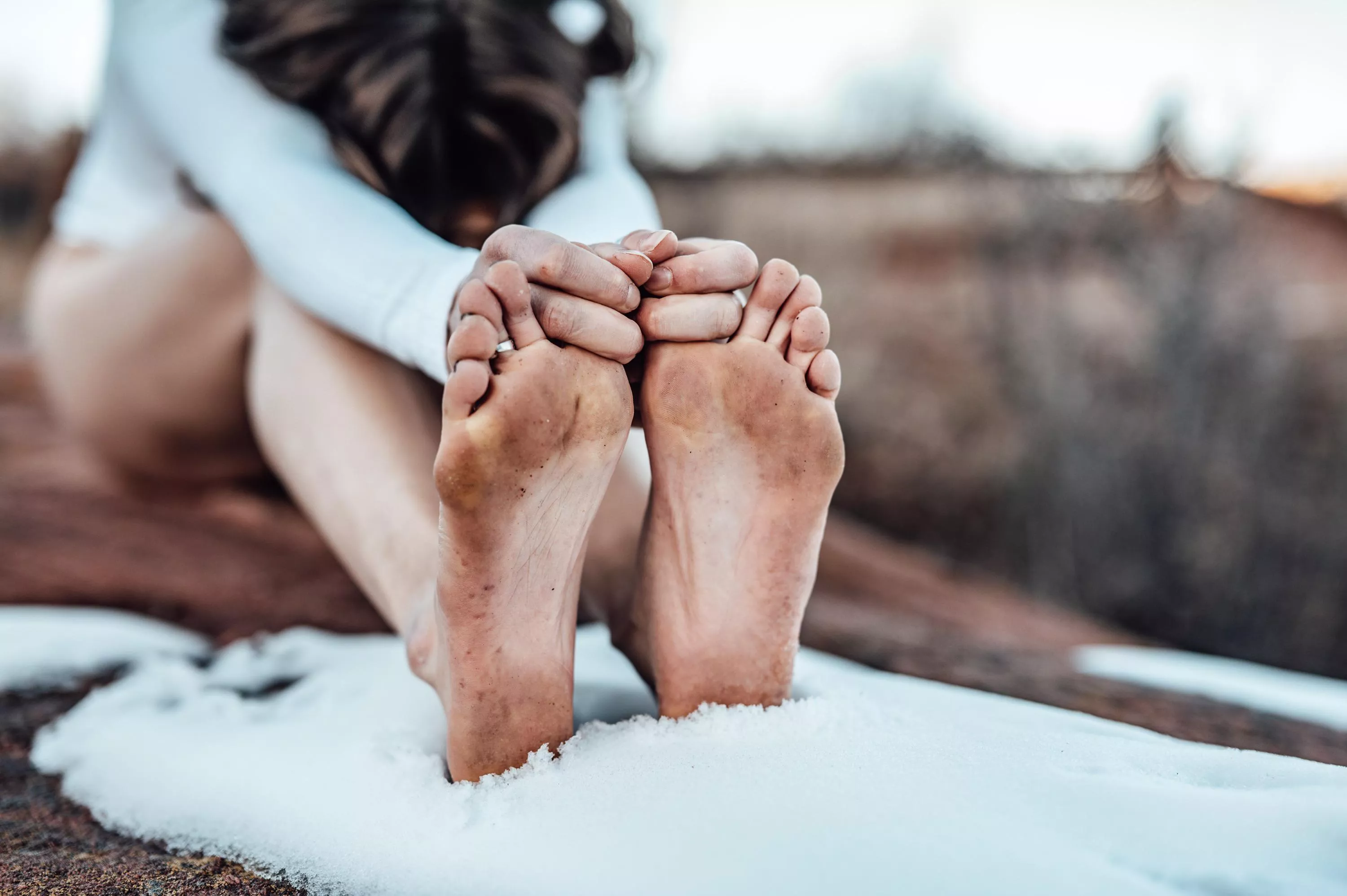 How do you keep these yoga toes warm in the snow?