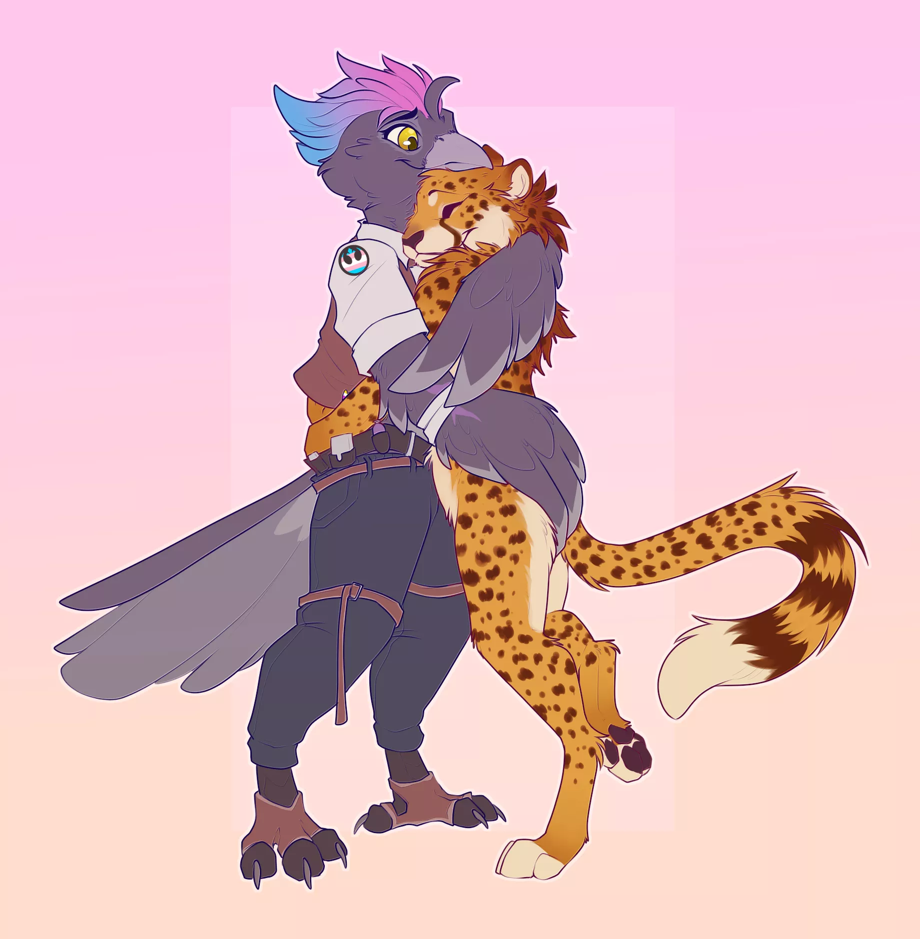 Hugs are nice (Art by Sonna on FA)