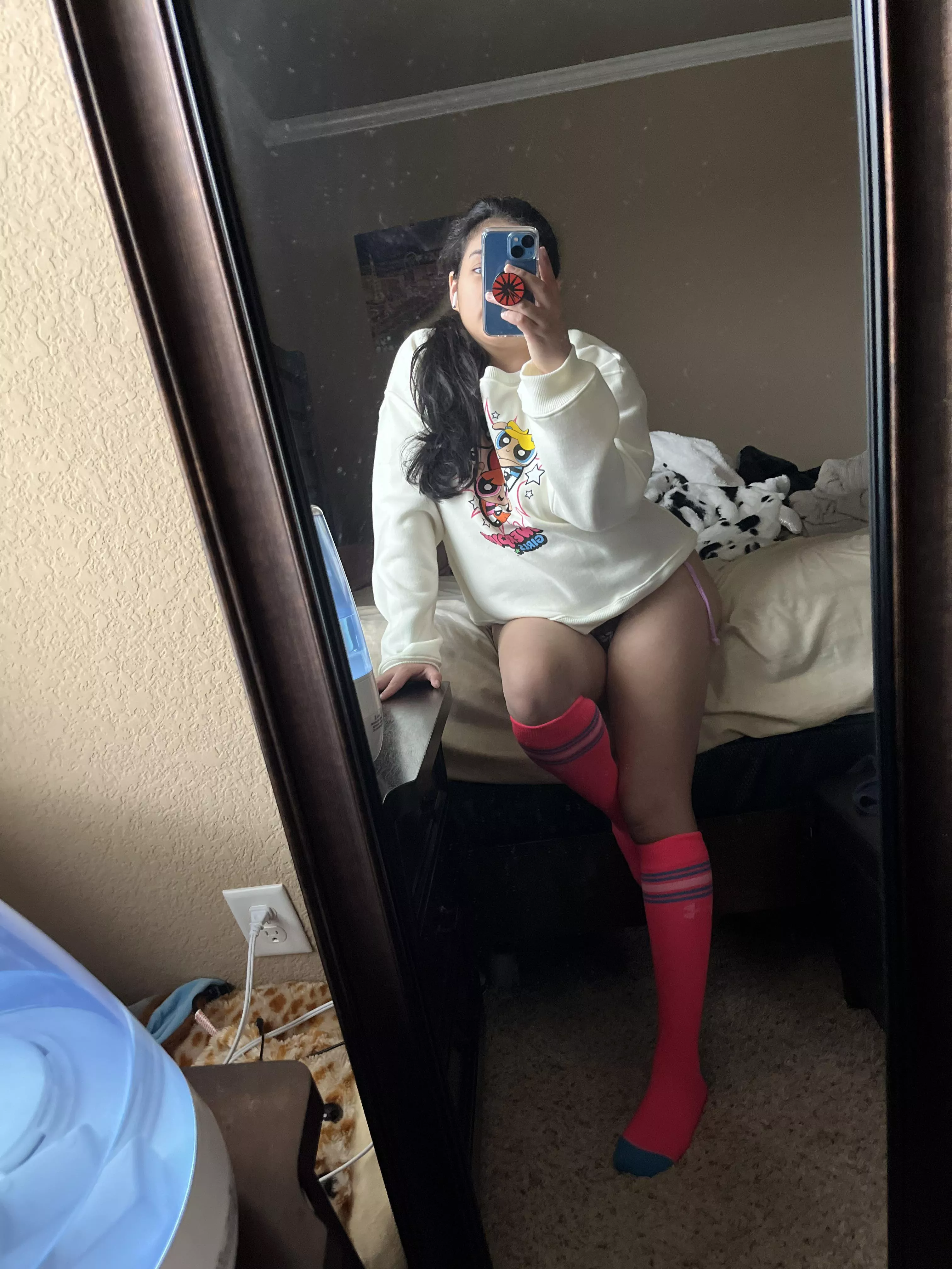 If I lived by myself I’d walk around in just socks all day 😜