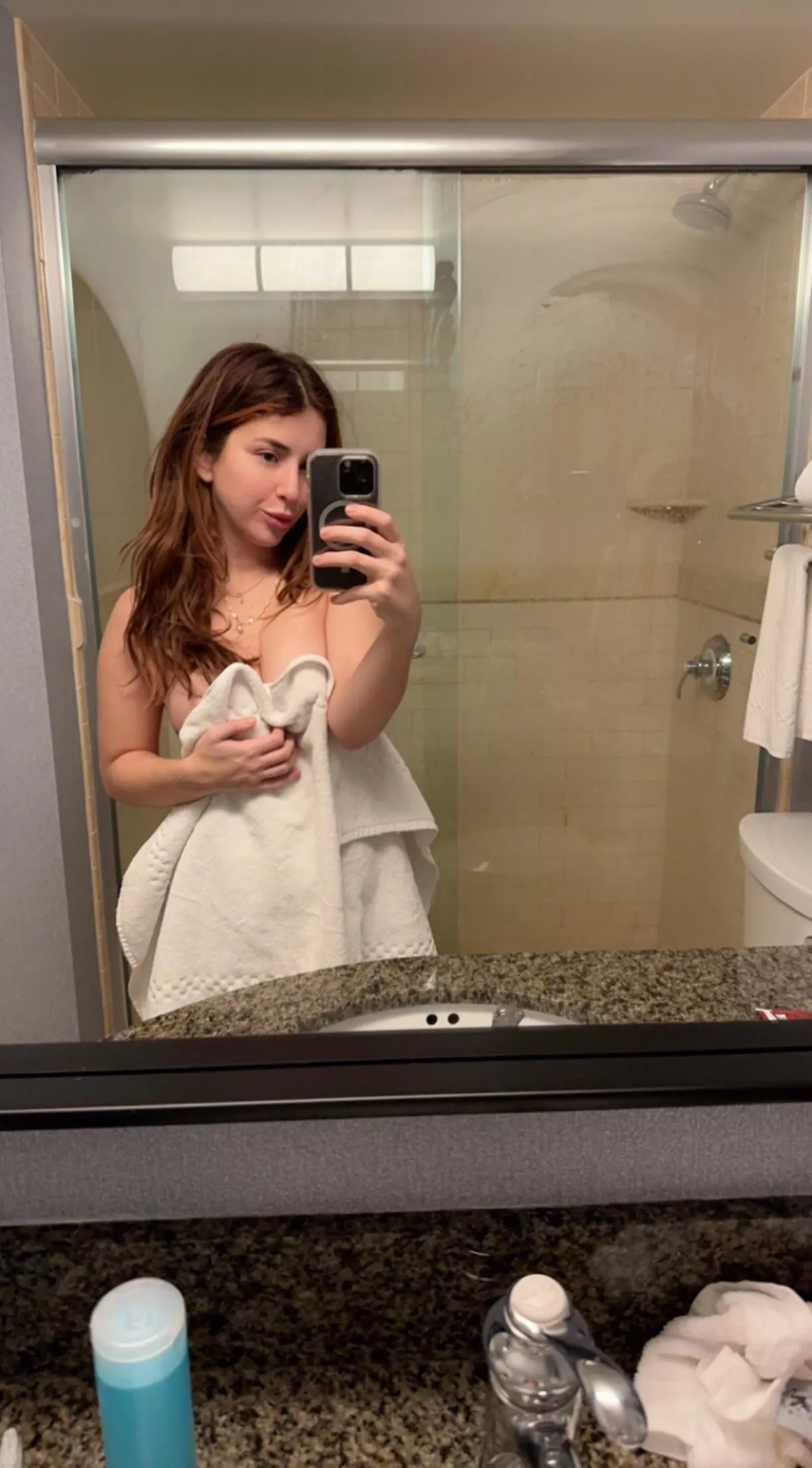 It’s so hard to hold this small towel up