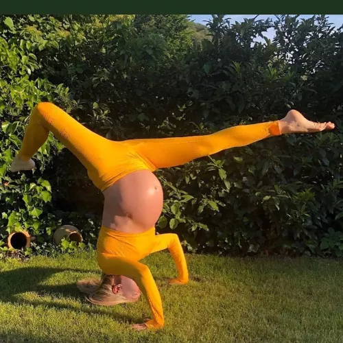Mom recently started to practice daily yoga. She wants to keep her body fit and ready to be impregnated again with my babies for the next years to come.