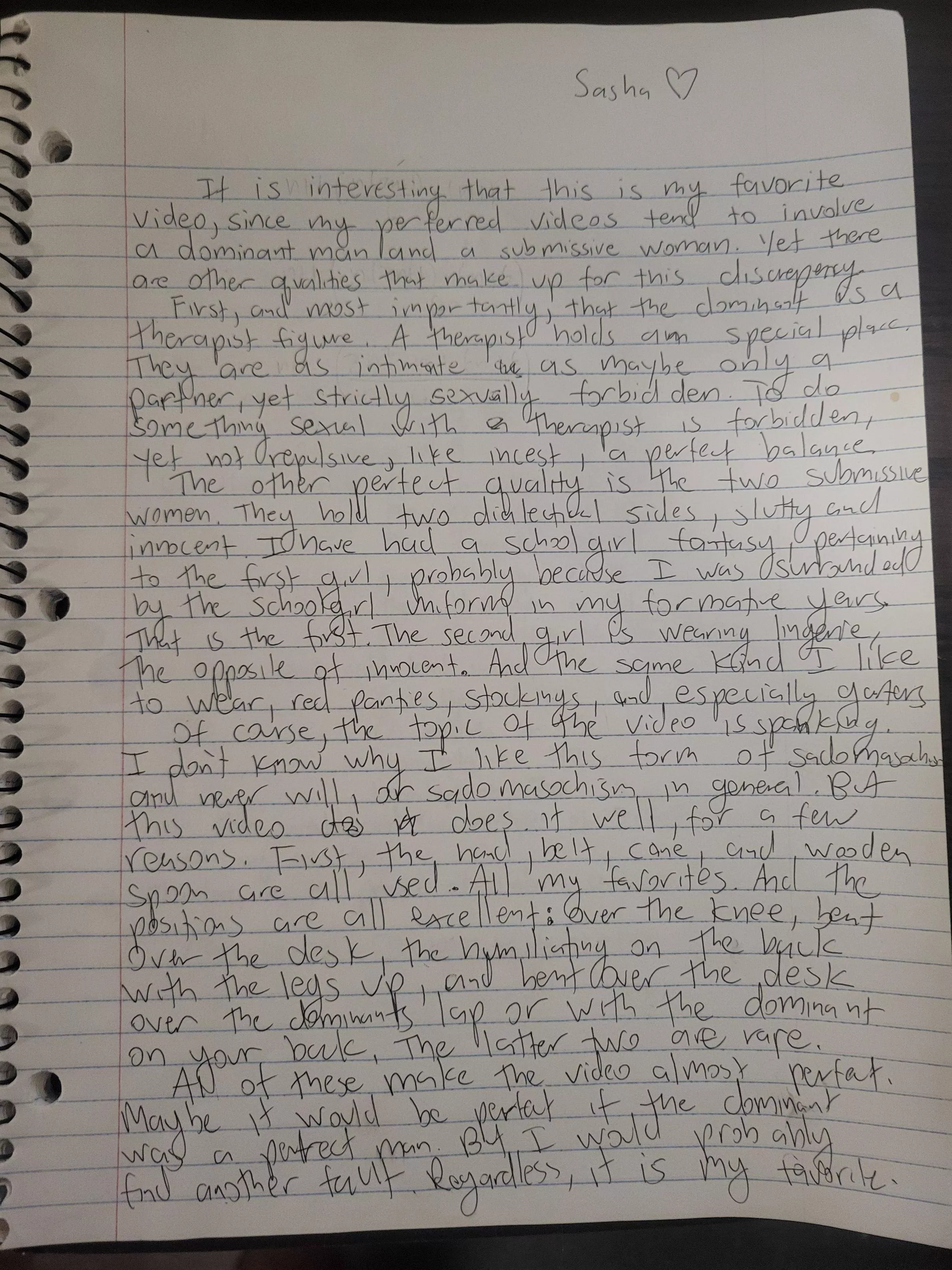 My dom made me write an essay on my favorite spanking video