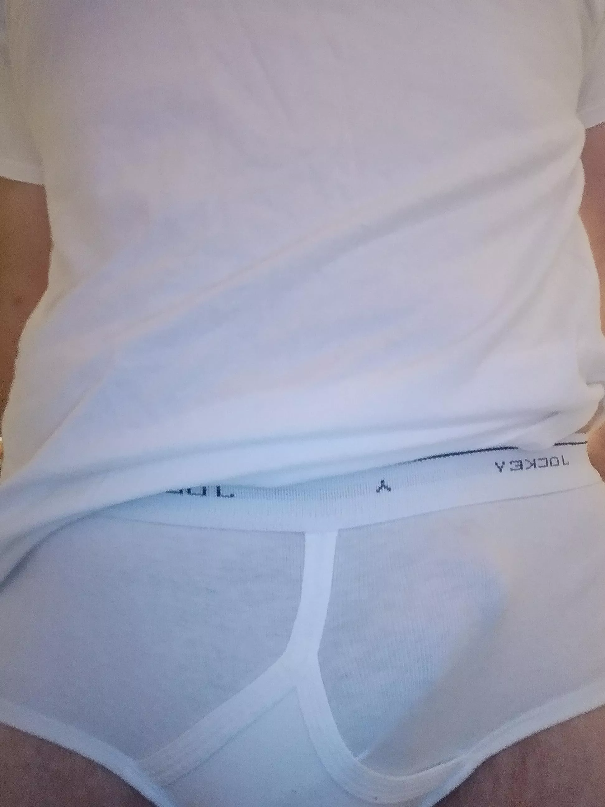 no hiding this boner in my tight white briefs