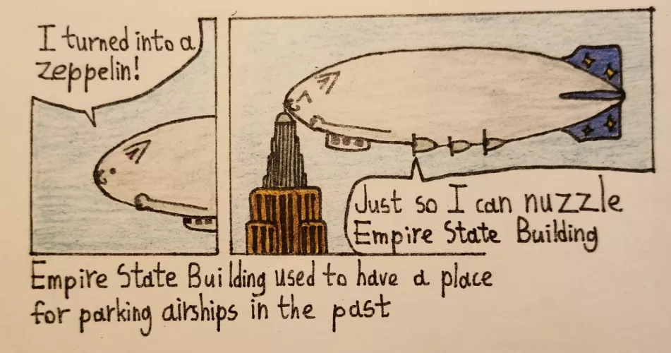 parked Zeppelins look cute (art by me)