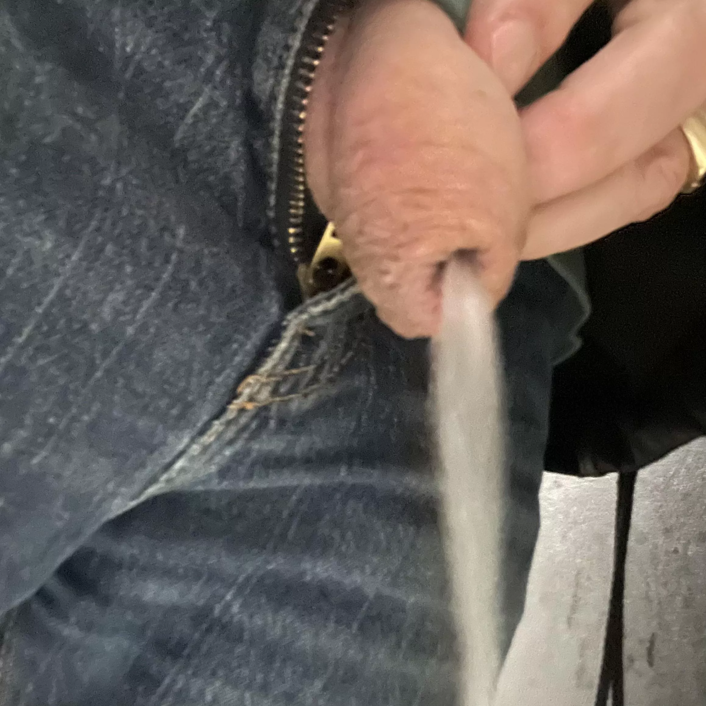 Pissing through the overhang…