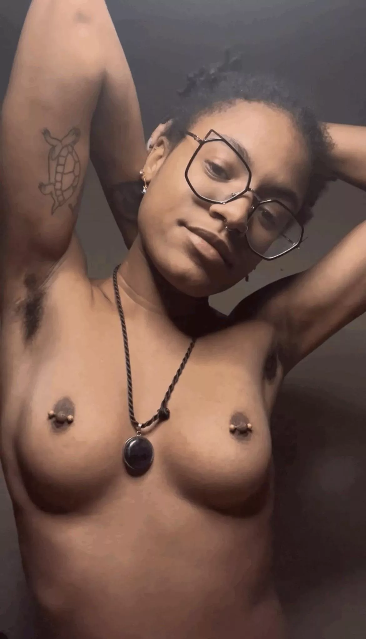 Showing Off My Hairy Pits & Tiny Tits For You