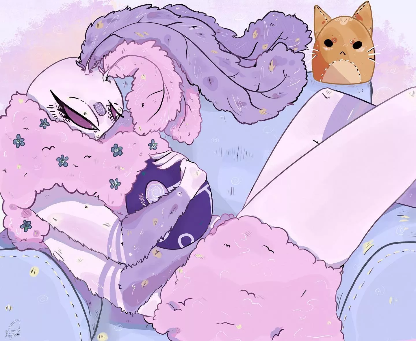 Sleepy moth (art by me 💕🌸)