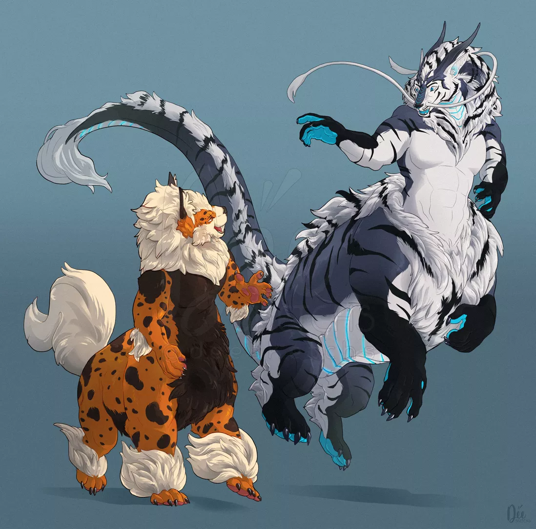 The fluffiest boys By Deesketchs (me)