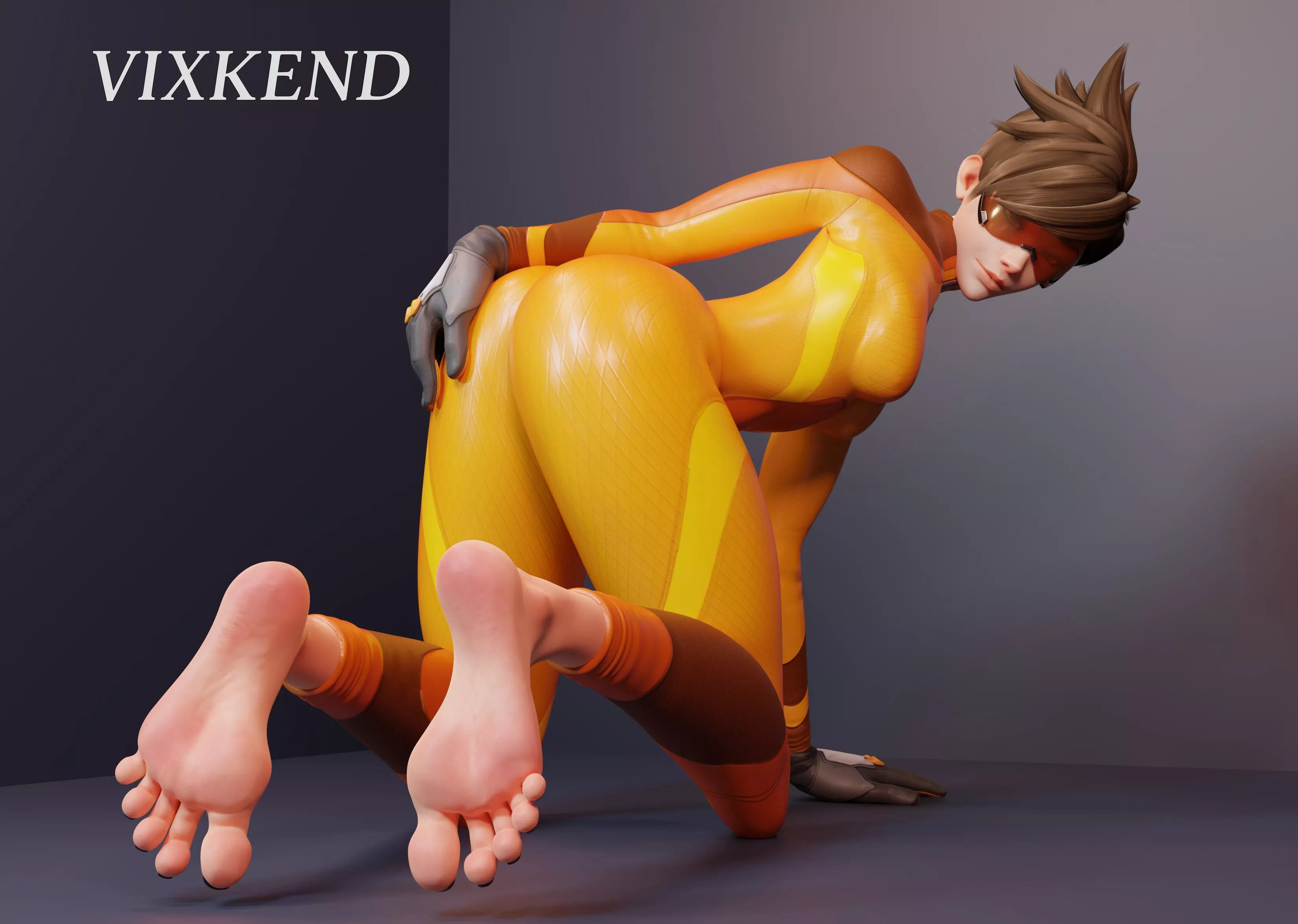 Tracer showing her legs (VixKend)