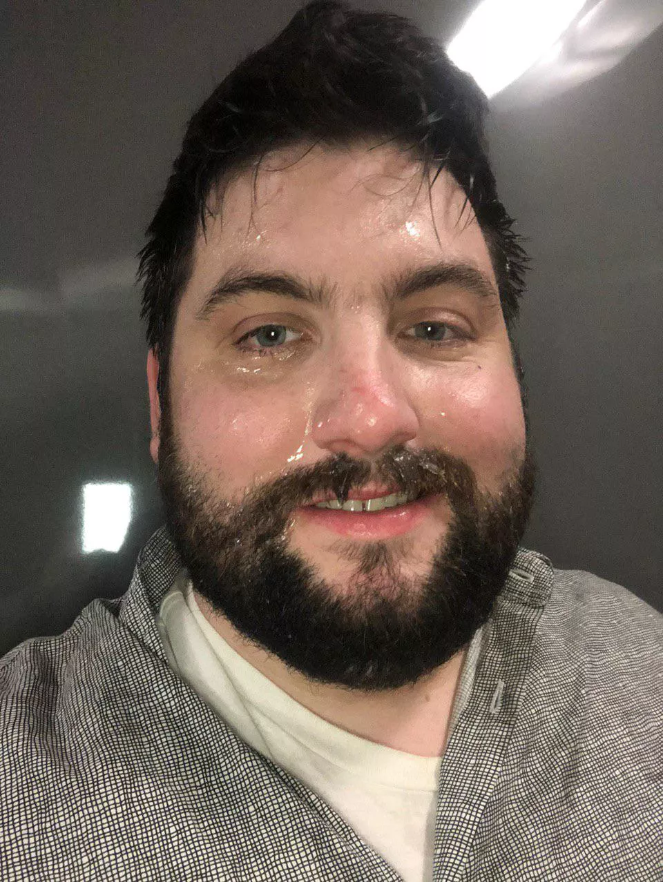 Walked home with cum on my face