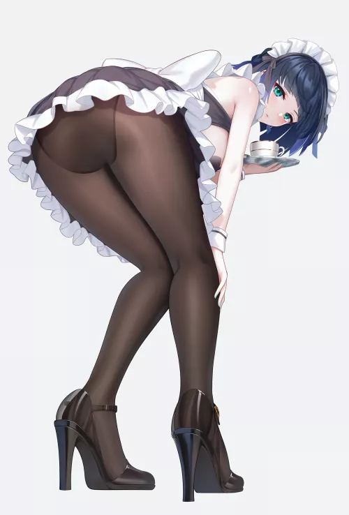 Yelan bent over with kawaii (hongbai521) [Genshin Impact]