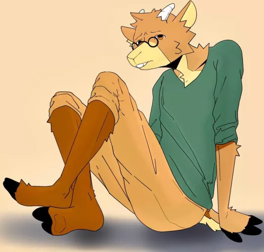 I made a shy little goat! :D ( art by me )