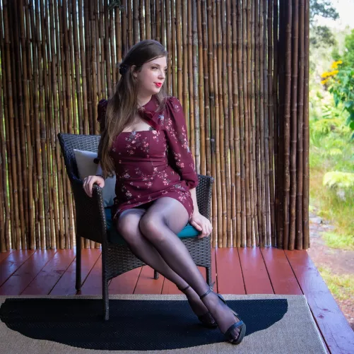 Just enjoying a beautiful day in shiny pantyhose and heels [OC]