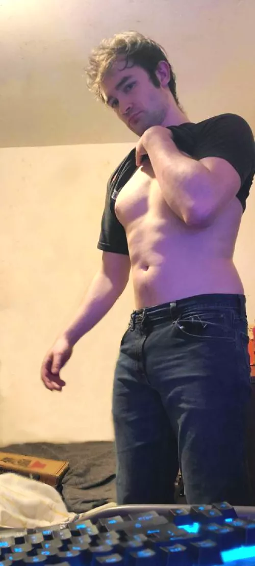 Just me, shirtless bro