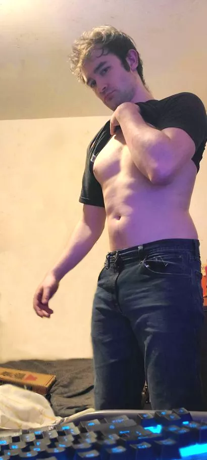 Just me, shirtless bro