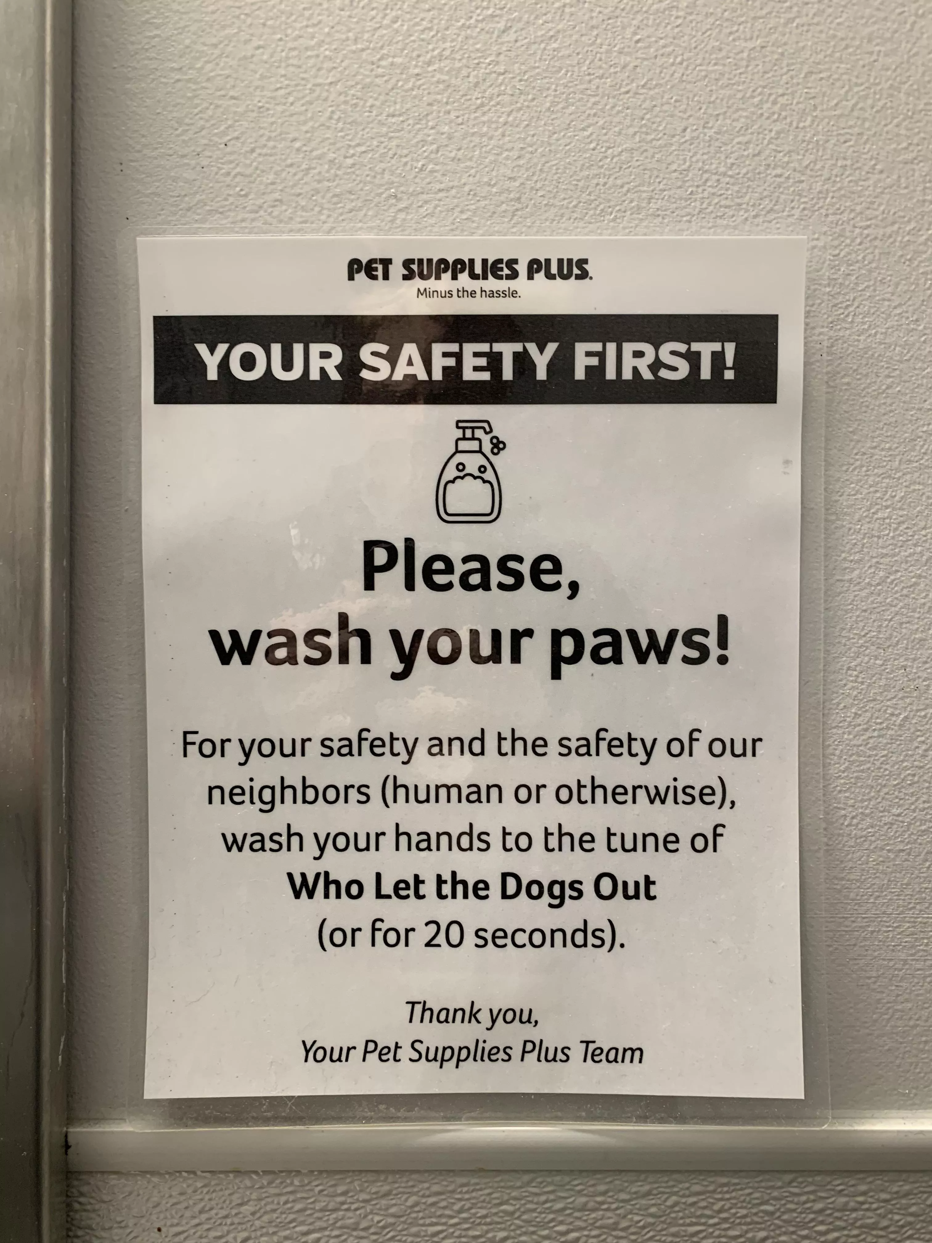 Sign in the bathroom at work. owo