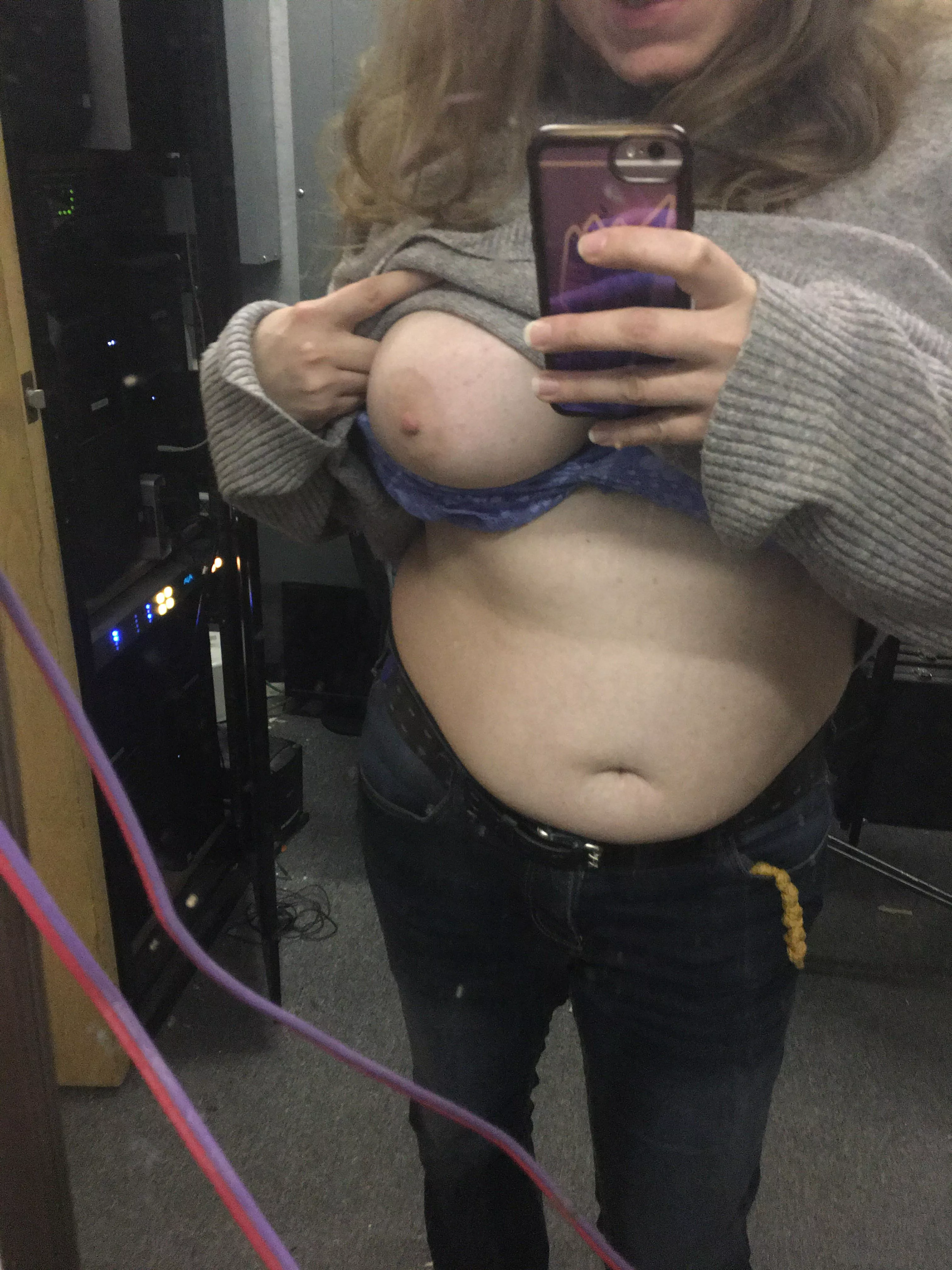 Sneak into the tech room with me [f]or some fun?? 😏