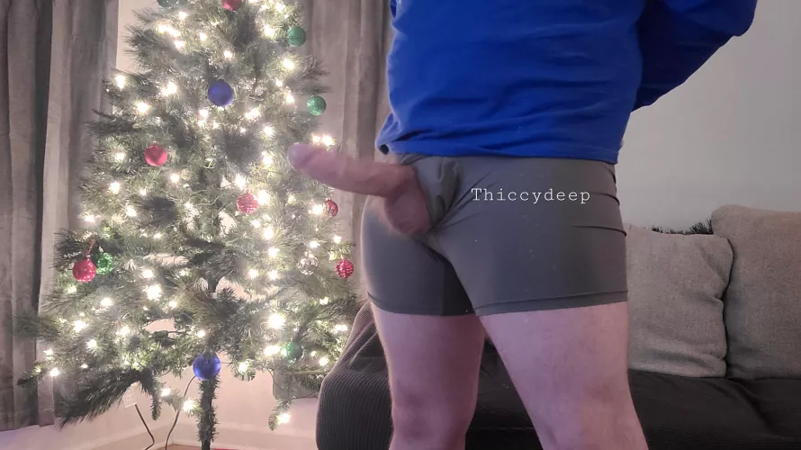 The lights from the tree are making me glow