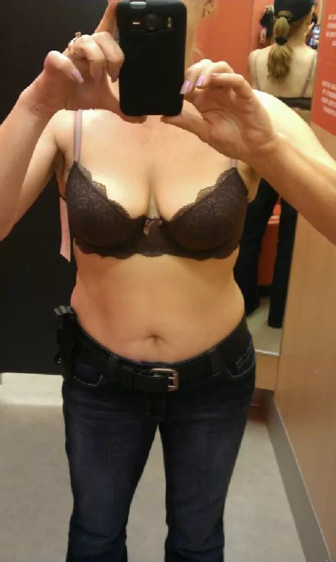 Trying on a bra