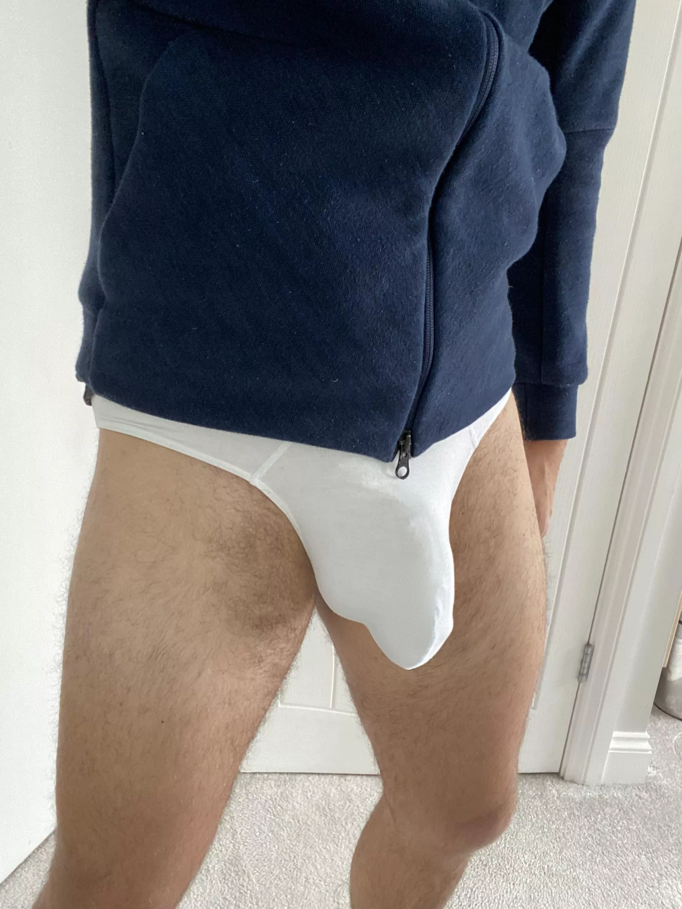 Trying to stay warm but my trousers fell off. Whoops.