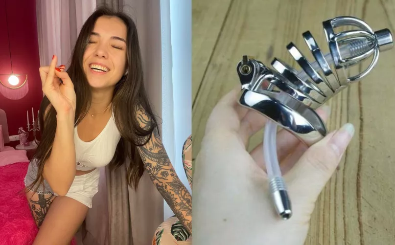 Your tiny penis should always be locked up in a cage. And only I will have the key.