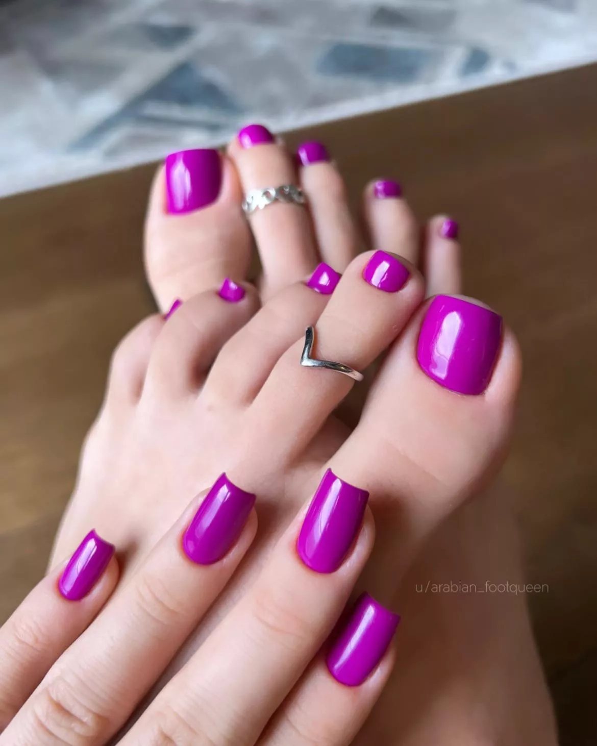 Deep fuchsia toes