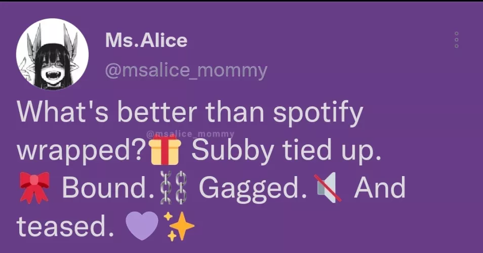 Finally a worthy opponent to spotify wrapped;) expect someones getting tied up this year 🎄🎁🤭💜✨